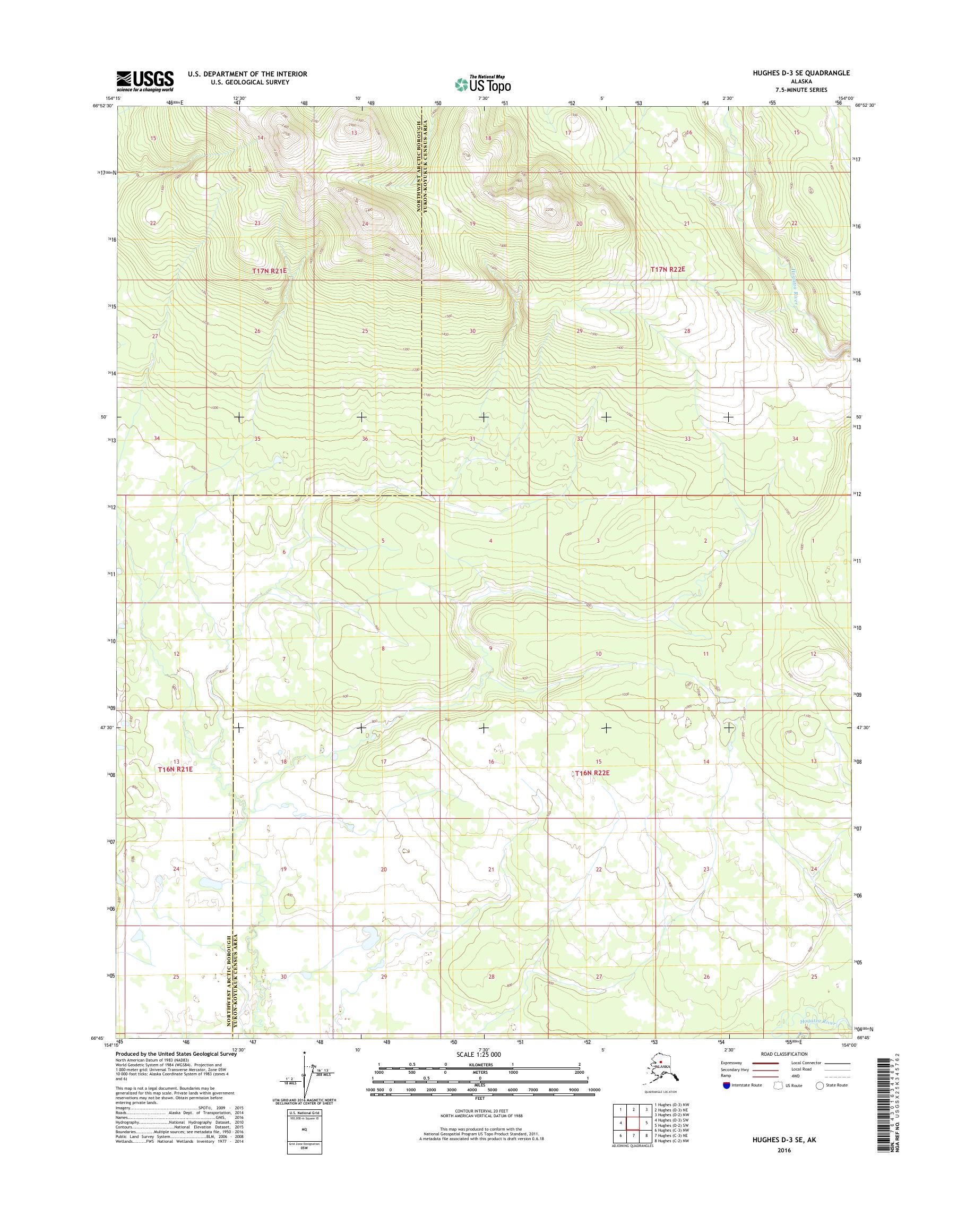Hughes D-3 SE Alaska US Topo Map – MyTopo Map Store