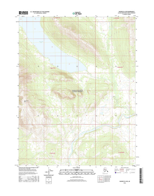 Hughes D-4 NE Alaska US Topo Map Image
