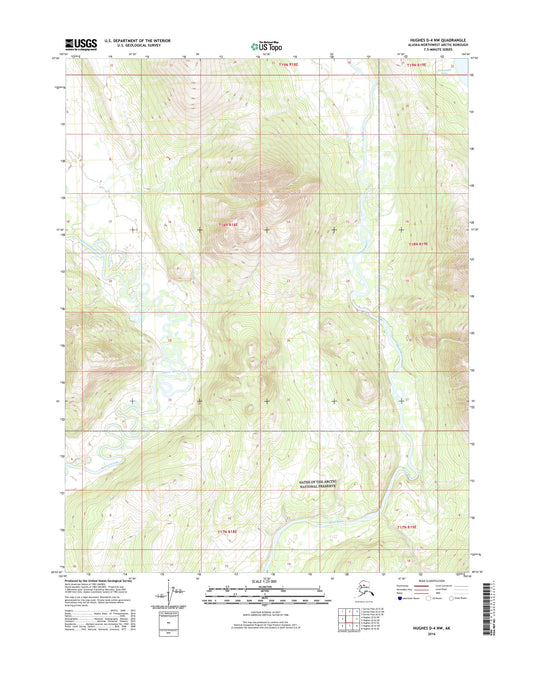 Hughes D-4 NW Alaska US Topo Map Image