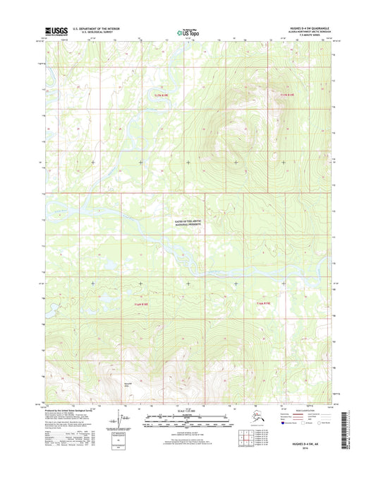 Hughes D-4 SW Alaska US Topo Map Image