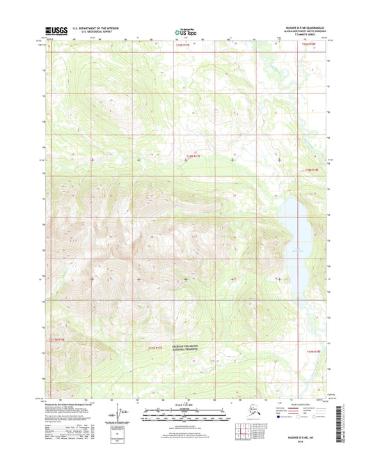 Hughes D-5 NE Alaska US Topo Map Image