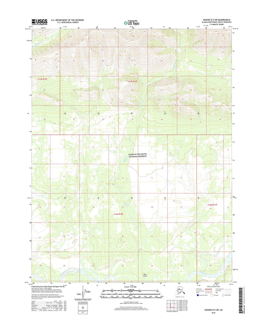 Hughes D-5 SW Alaska US Topo Map Image