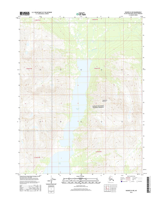 Hughes D-6 NE Alaska US Topo Map Image