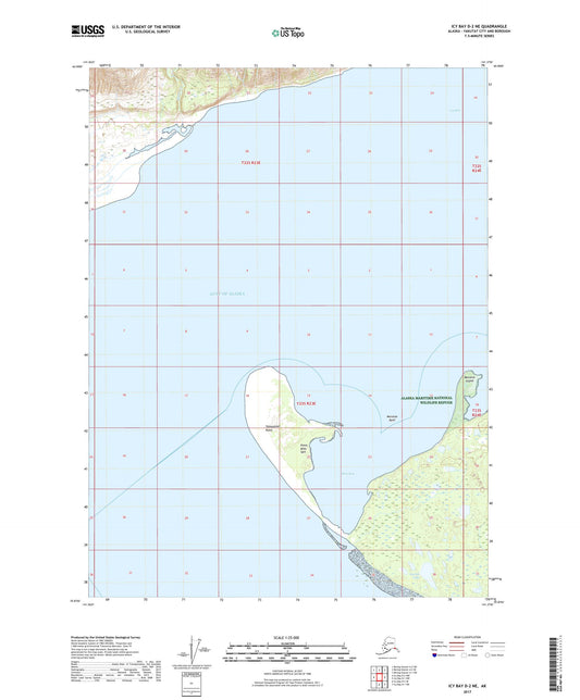 Icy Bay D-2 NE Alaska US Topo Map Image