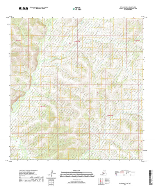 Iditarod A-2 NW Alaska US Topo Map Image