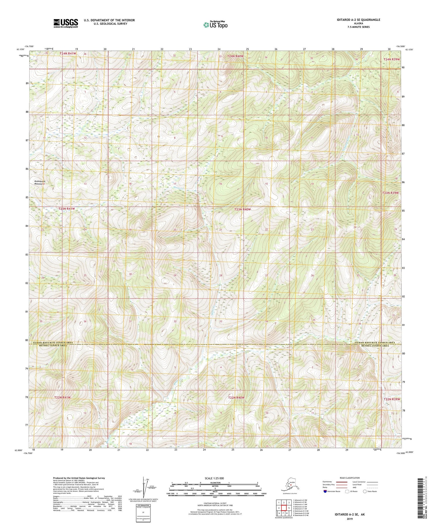 Iditarod A-2 SE Alaska US Topo Map Image