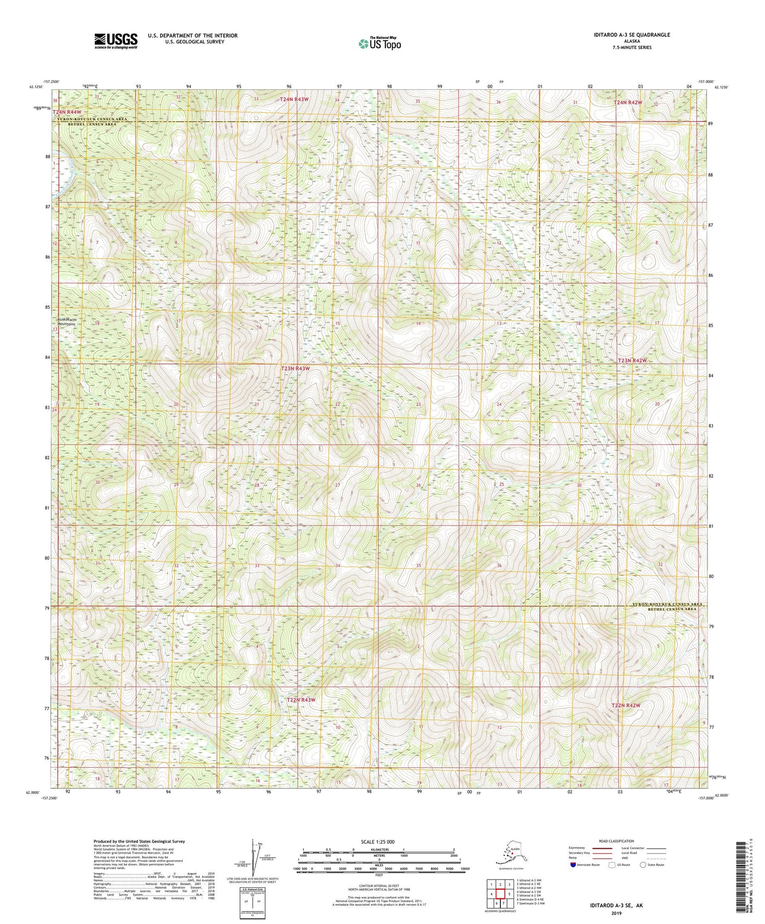 Iditarod A-3 SE Alaska US Topo Map Image