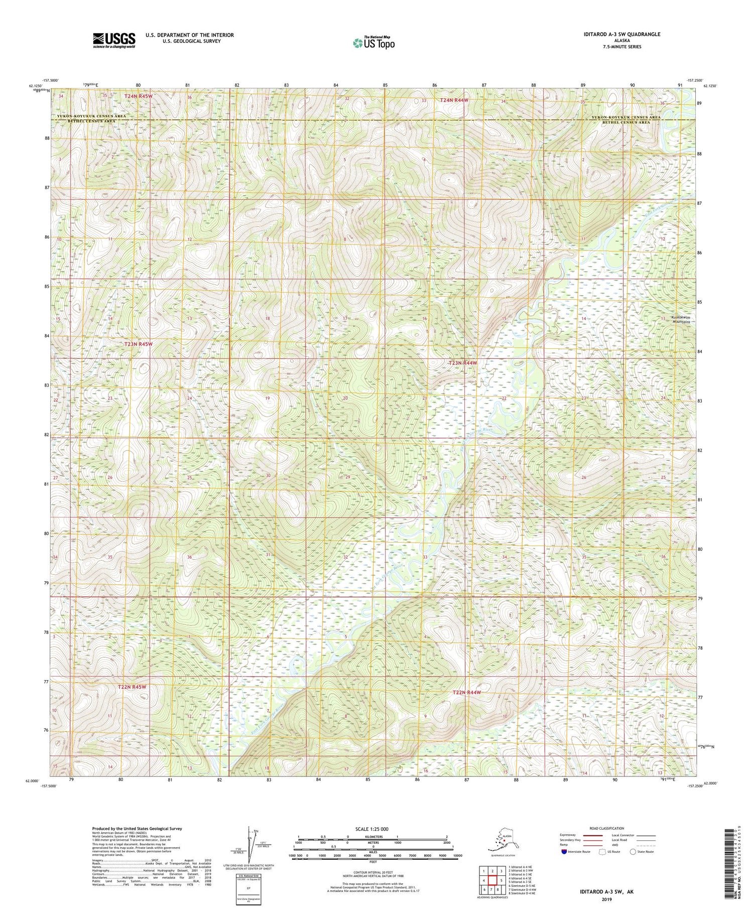 Iditarod A-3 SW Alaska US Topo Map Image