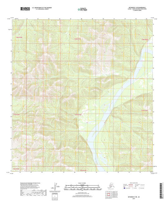 Iditarod B-1 NE Alaska US Topo Map Image