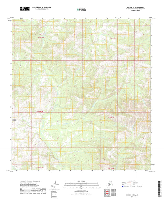 Iditarod B-3 NE Alaska US Topo Map Image