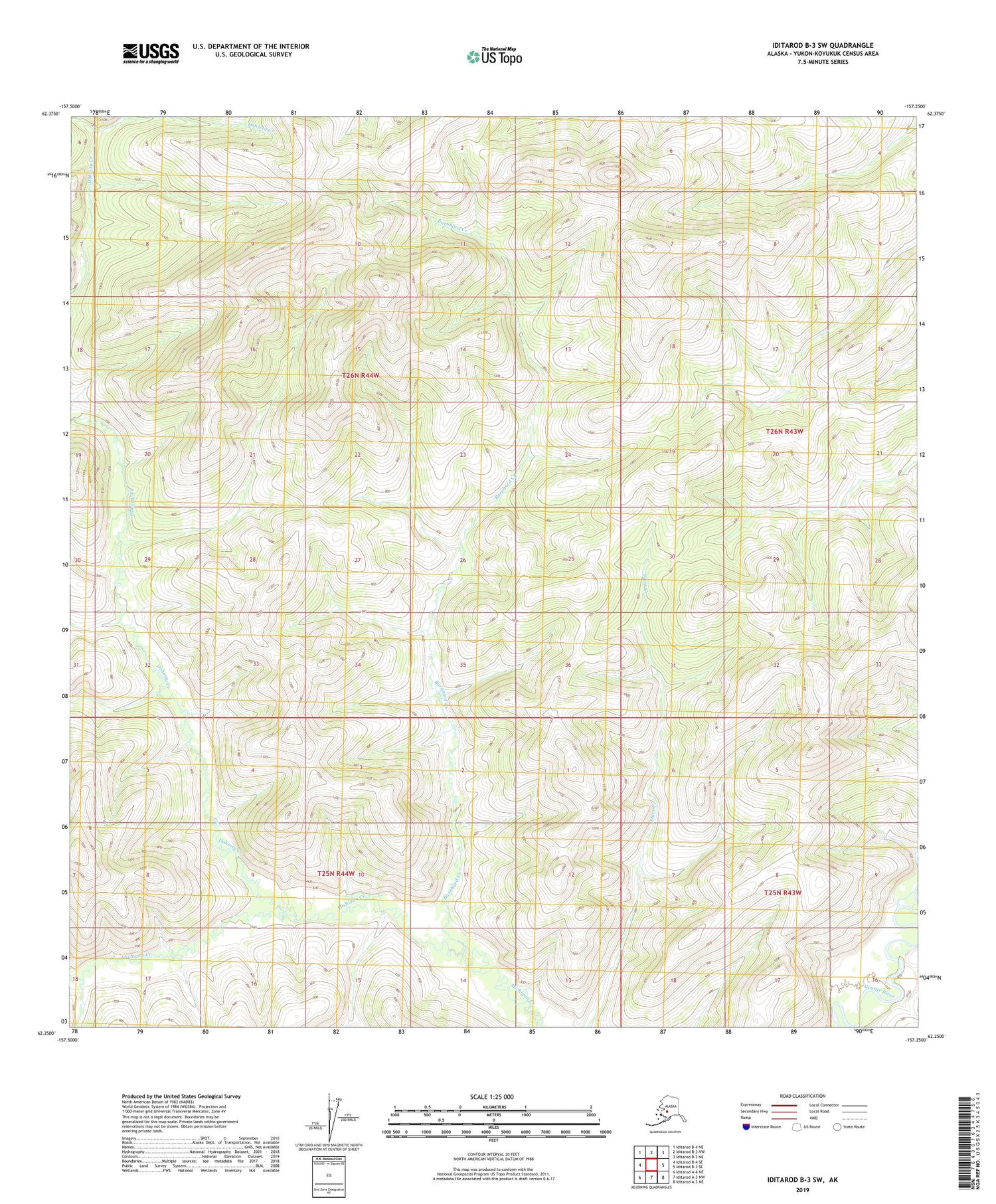 Iditarod B-3 SW Alaska US Topo Map Image