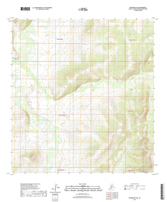 Iditarod B-5 NE Alaska US Topo Map Image