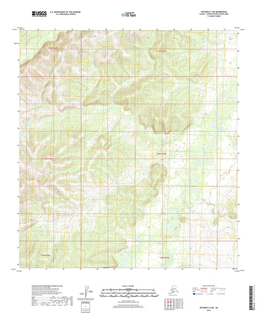 Iditarod C-2 NE Alaska US Topo Map Image