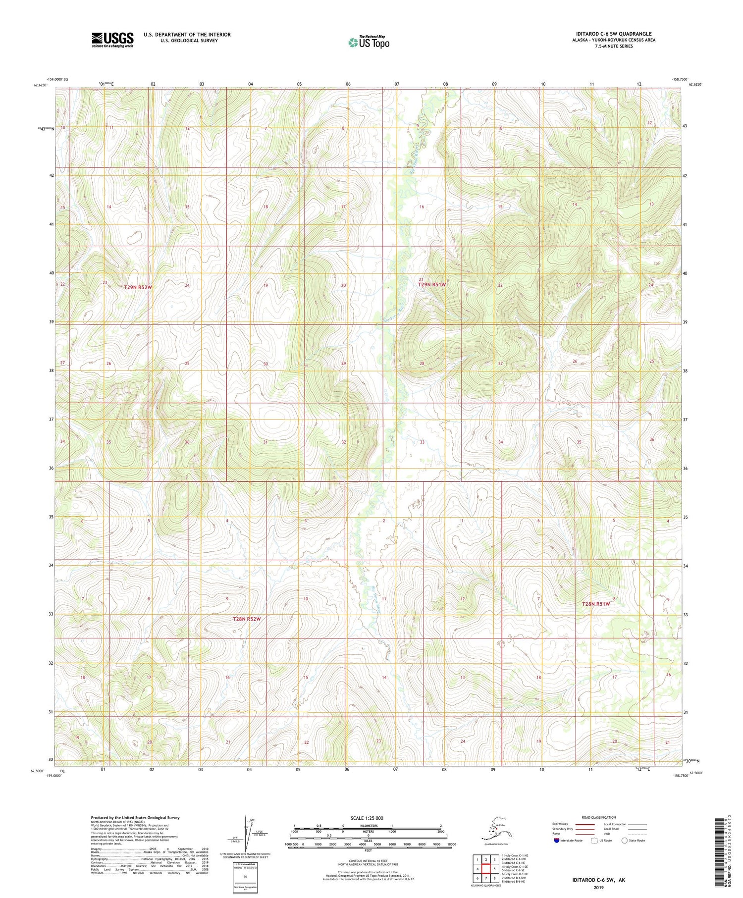 Iditarod C-6 SW Alaska US Topo Map Image