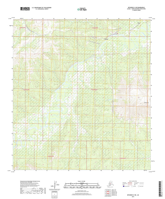 Iditarod D-1 NE Alaska US Topo Map Image