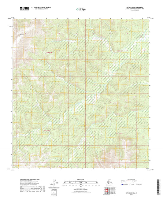 Iditarod D-1 SE Alaska US Topo Map Image
