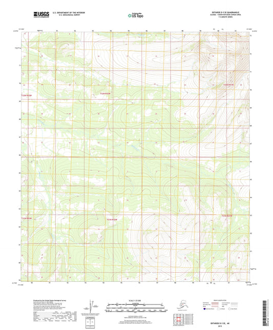 Iditarod D-3 SE Alaska US Topo Map Image