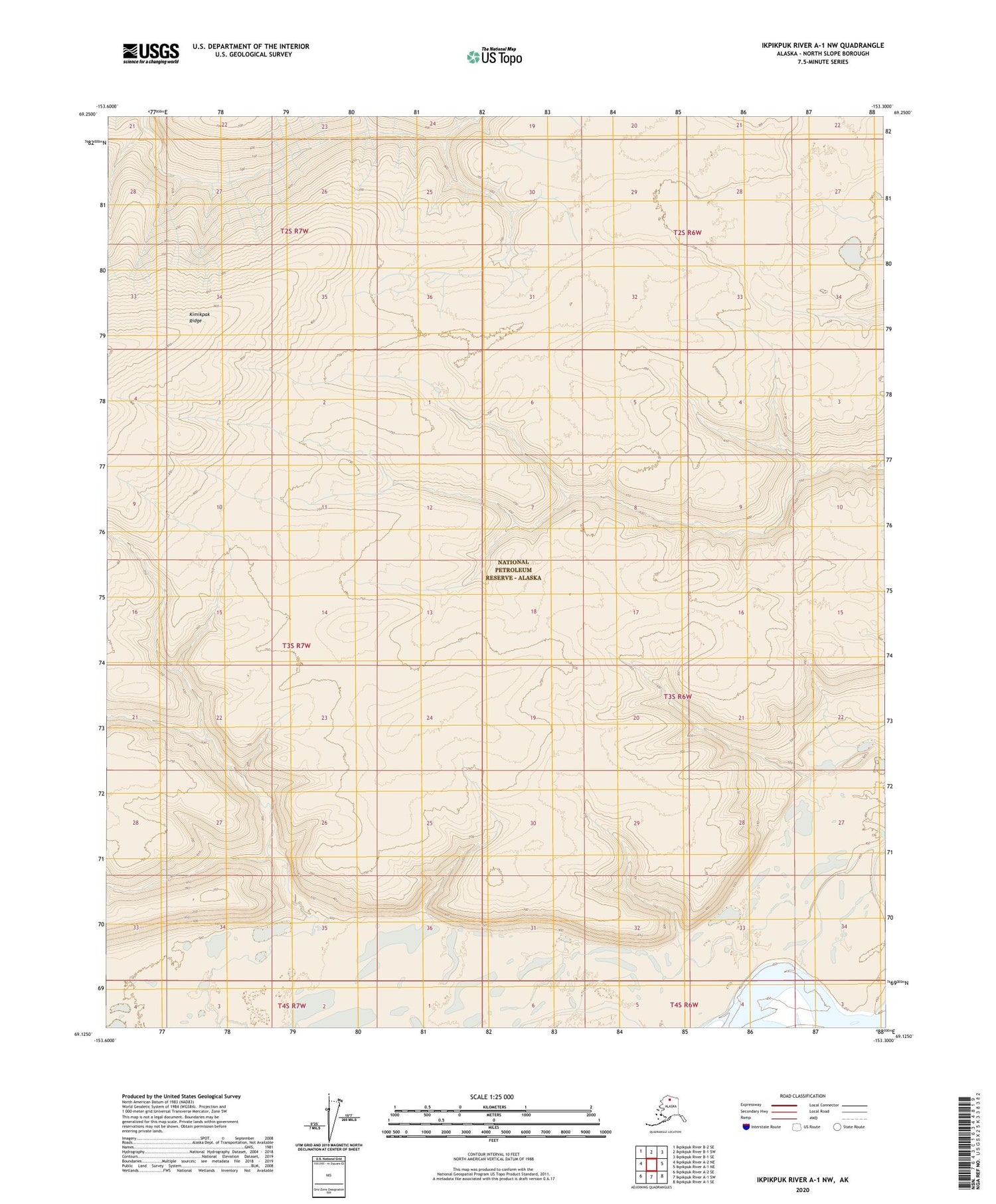 Ikpikpuk River A-1 NW Alaska US Topo Map Image