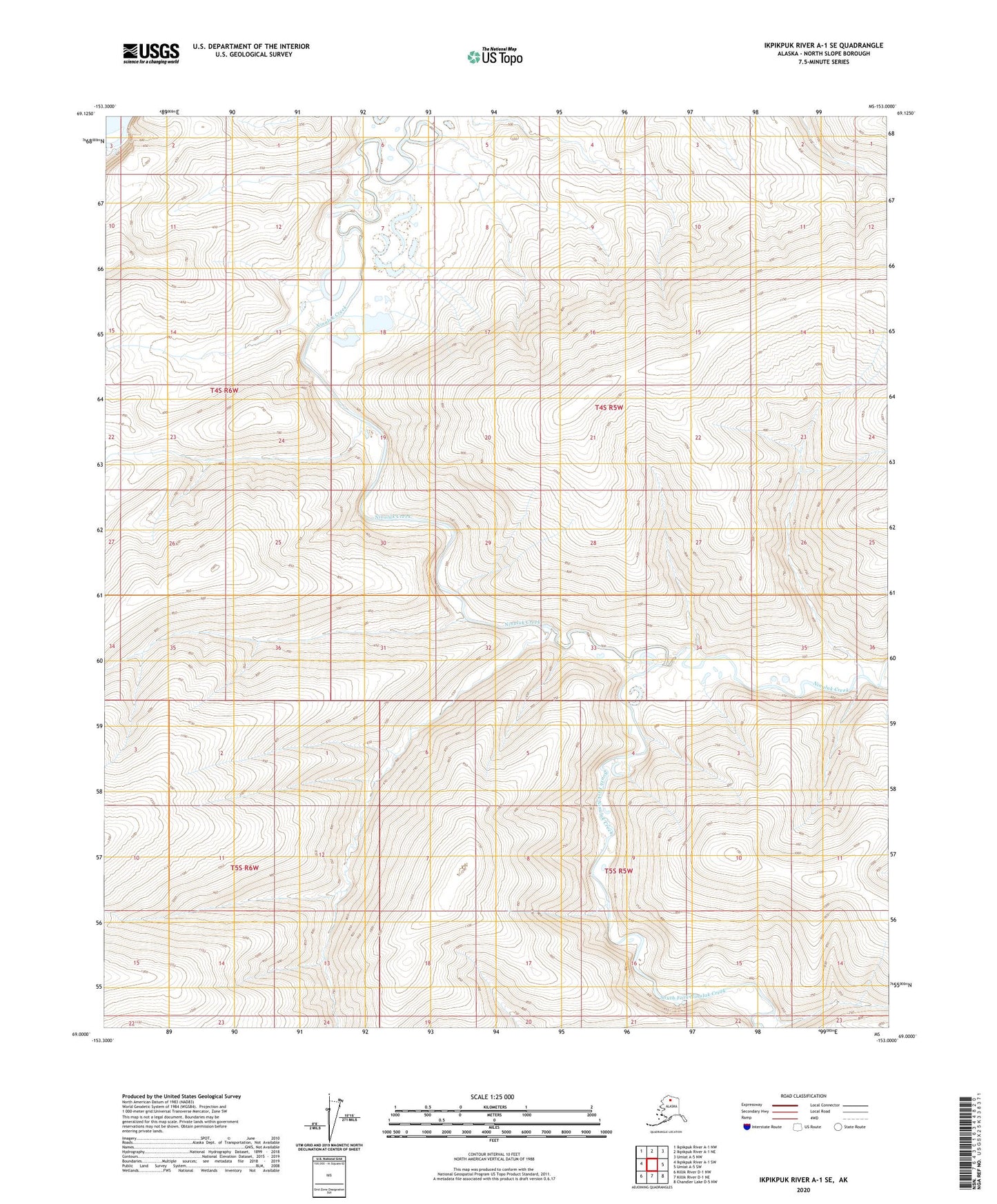 Ikpikpuk River A-1 SE Alaska US Topo Map Image