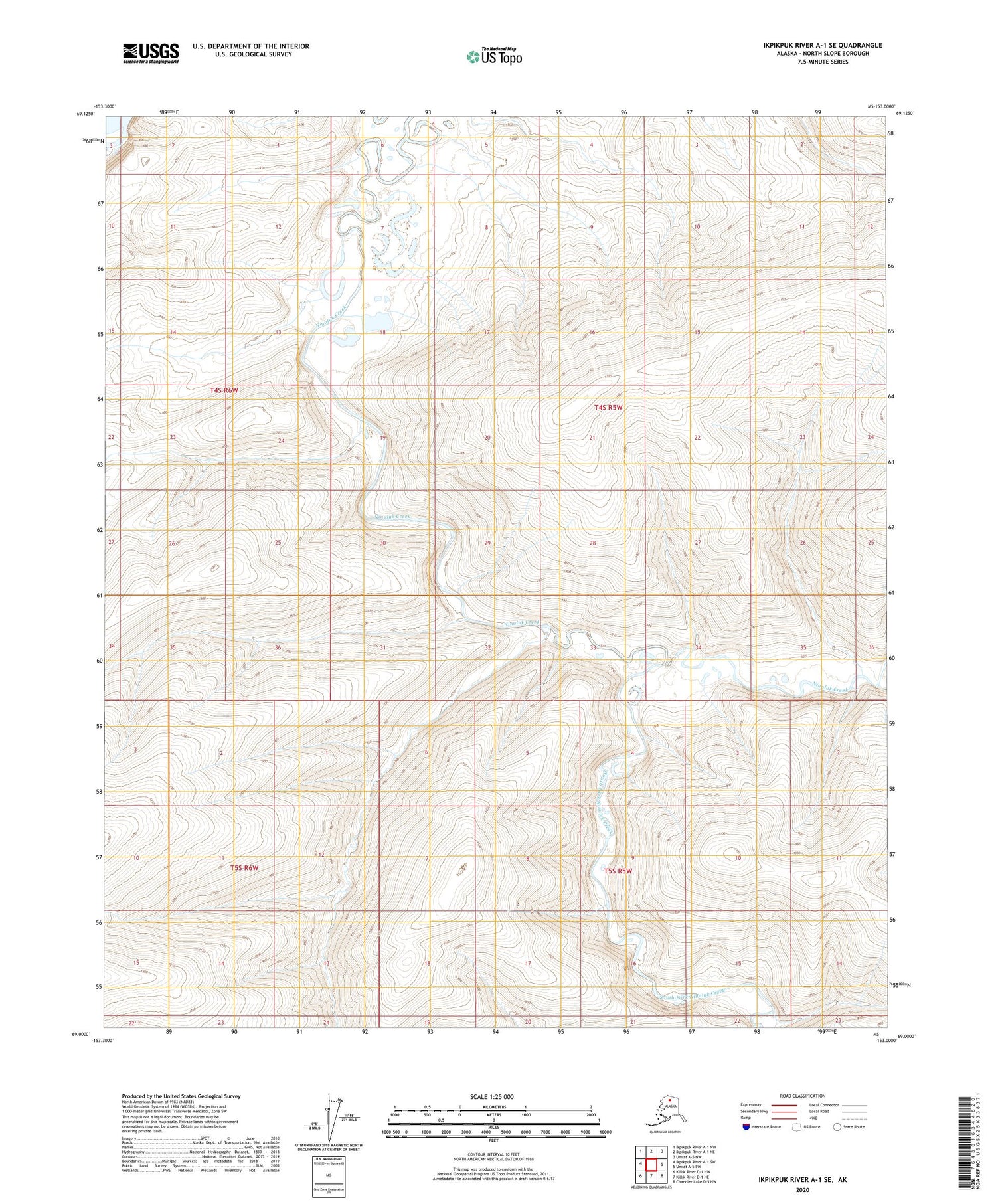 Ikpikpuk River A-1 SE Alaska US Topo Map Image