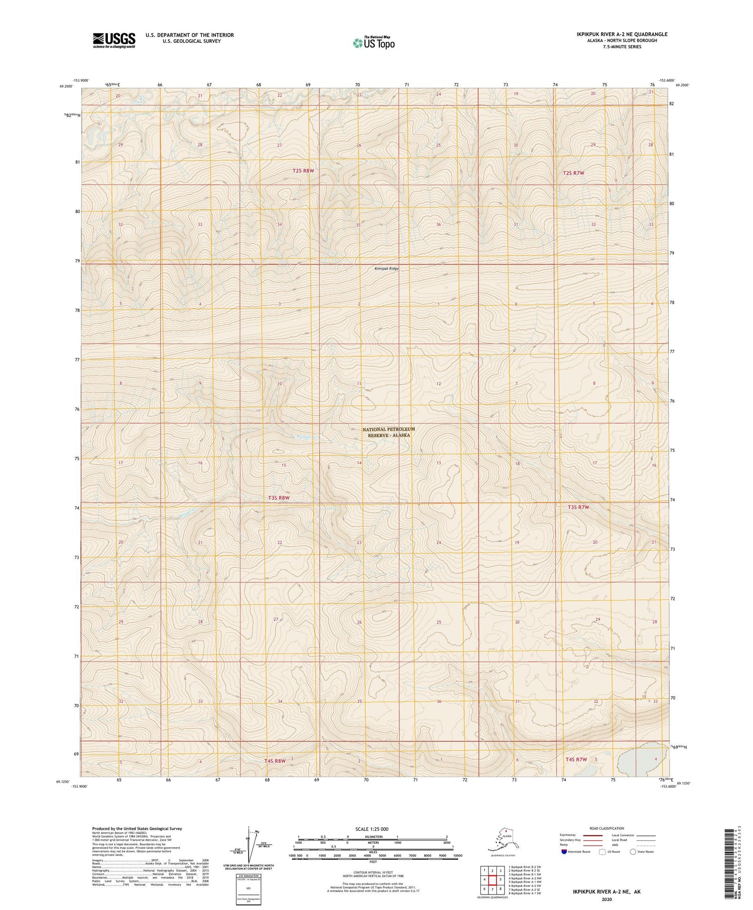 Ikpikpuk River A-2 NE Alaska US Topo Map Image
