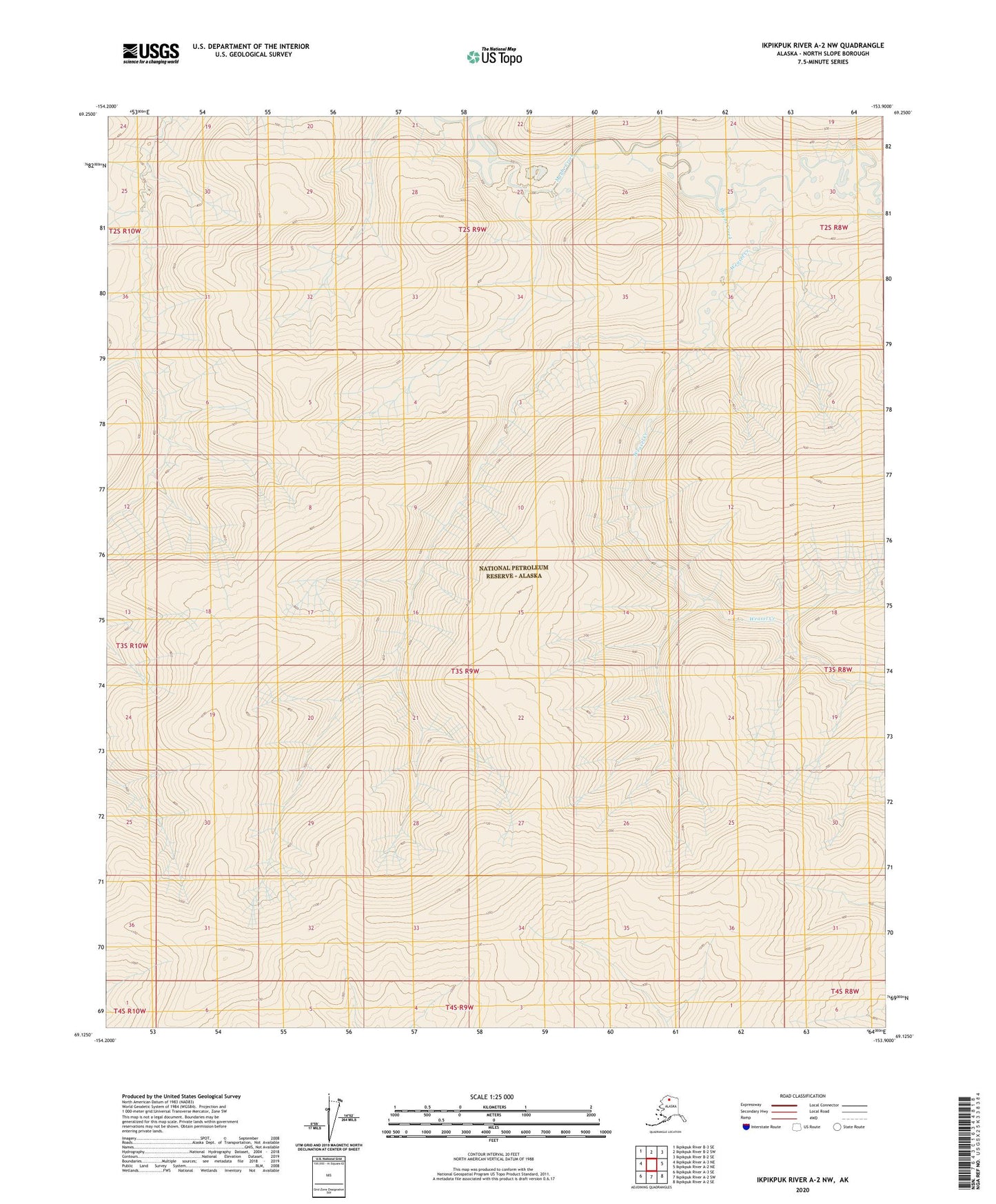 Ikpikpuk River A-2 NW Alaska US Topo Map Image