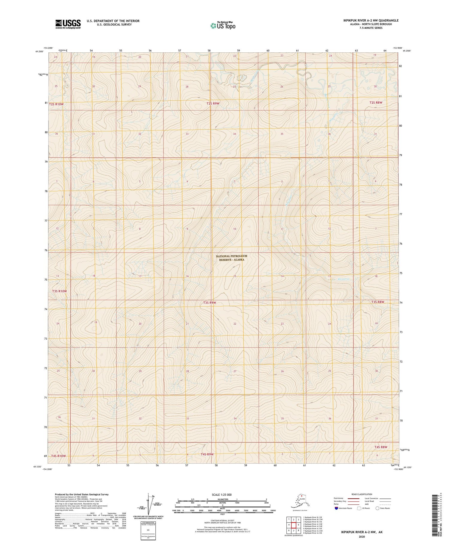 Ikpikpuk River A-2 NW Alaska US Topo Map Image