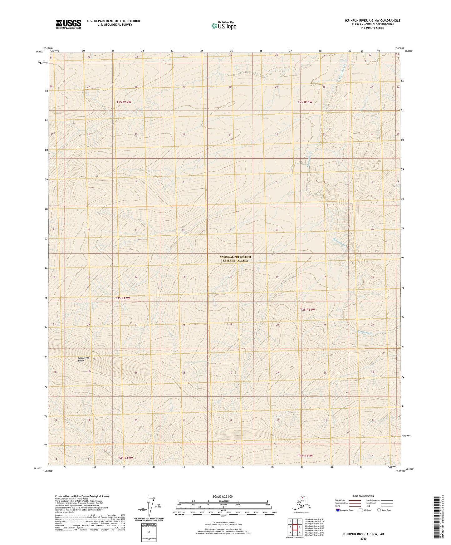 Ikpikpuk River A-3 NW Alaska US Topo Map Image