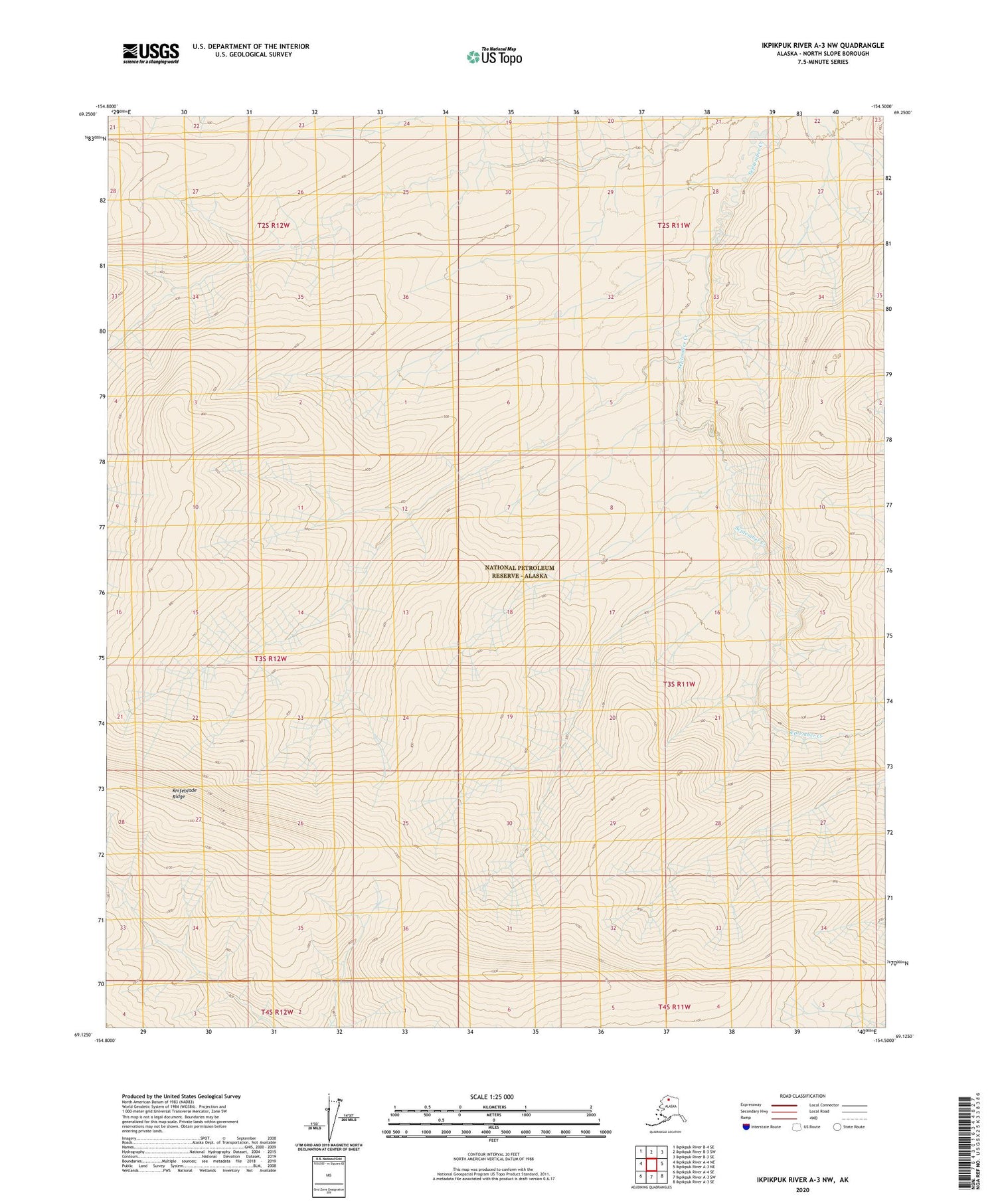 Ikpikpuk River A-3 NW Alaska US Topo Map Image