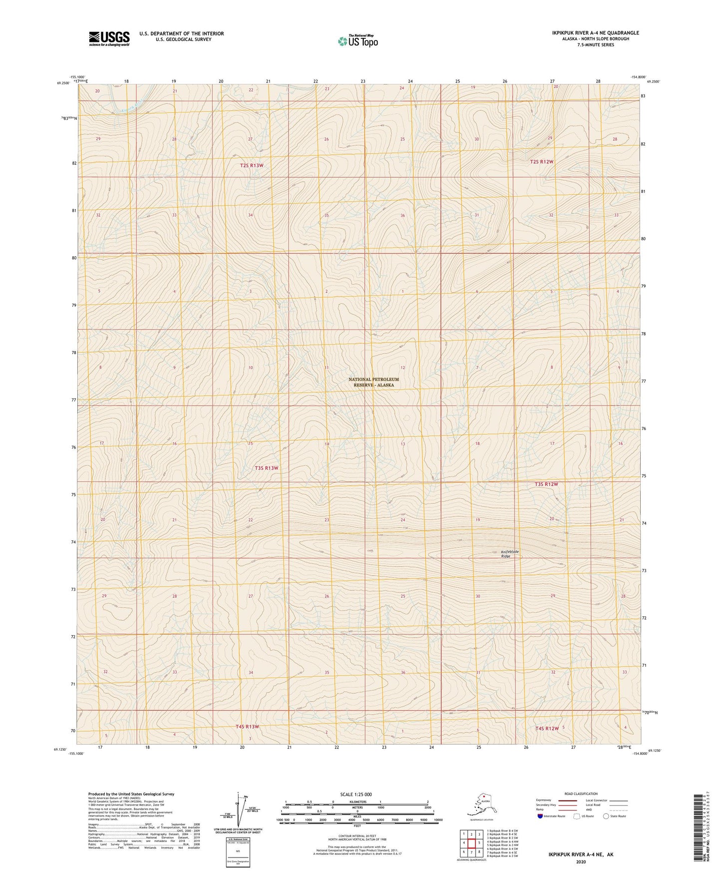 Ikpikpuk River A-4 NE Alaska US Topo Map Image