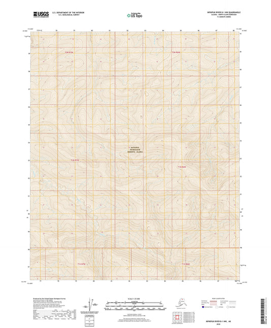 Ikpikpuk River B-1 NW Alaska US Topo Map Image
