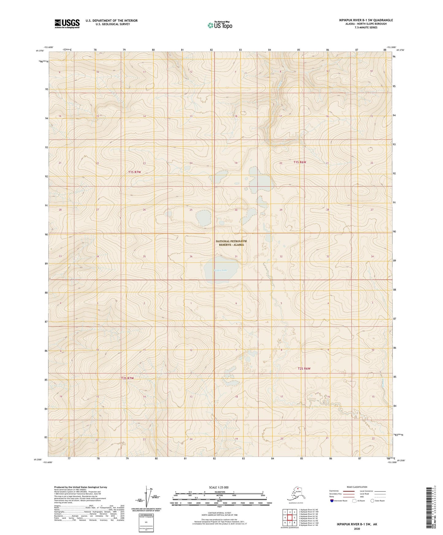 Ikpikpuk River B-1 SW Alaska US Topo Map Image