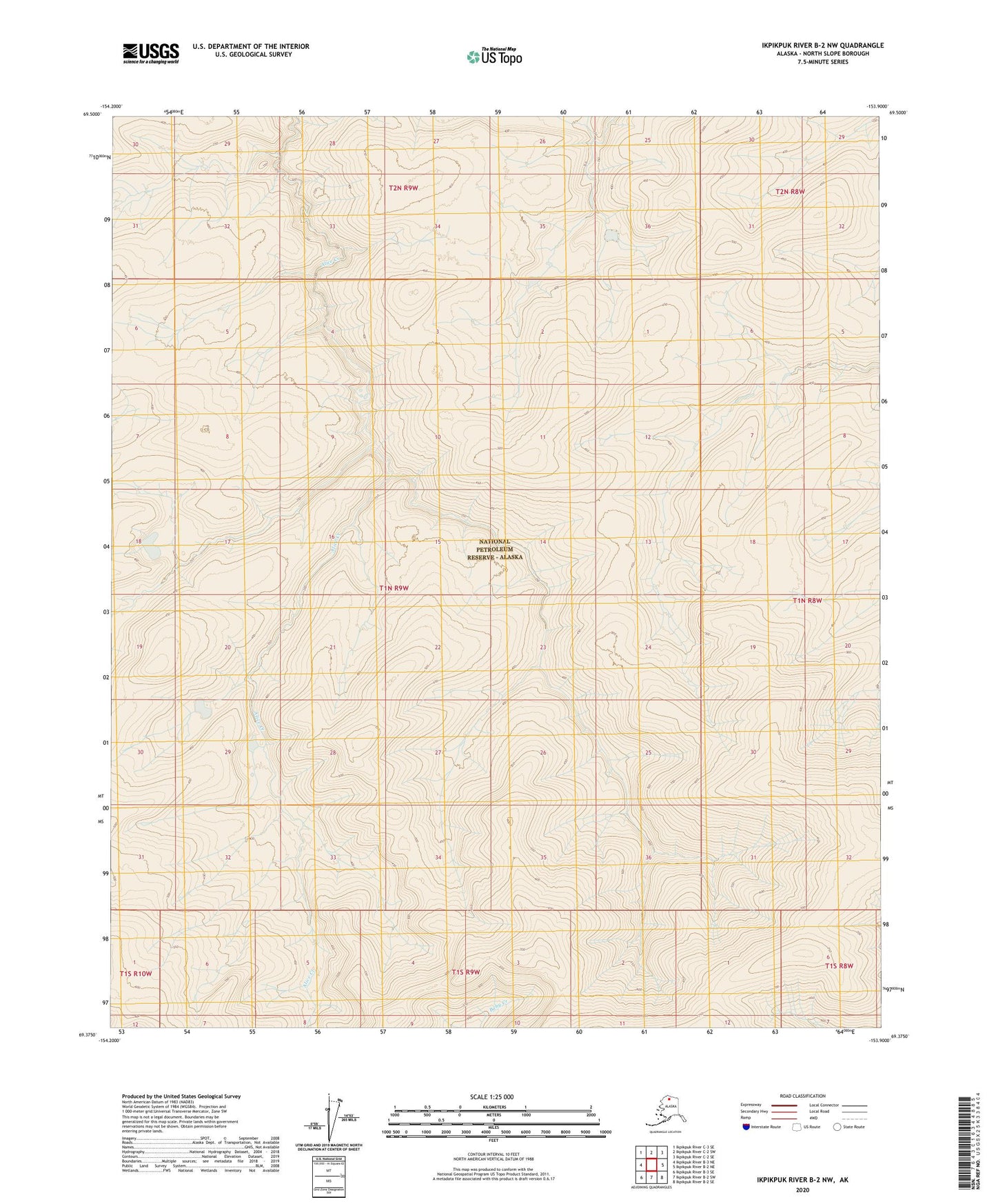 Ikpikpuk River B-2 NW Alaska US Topo Map Image
