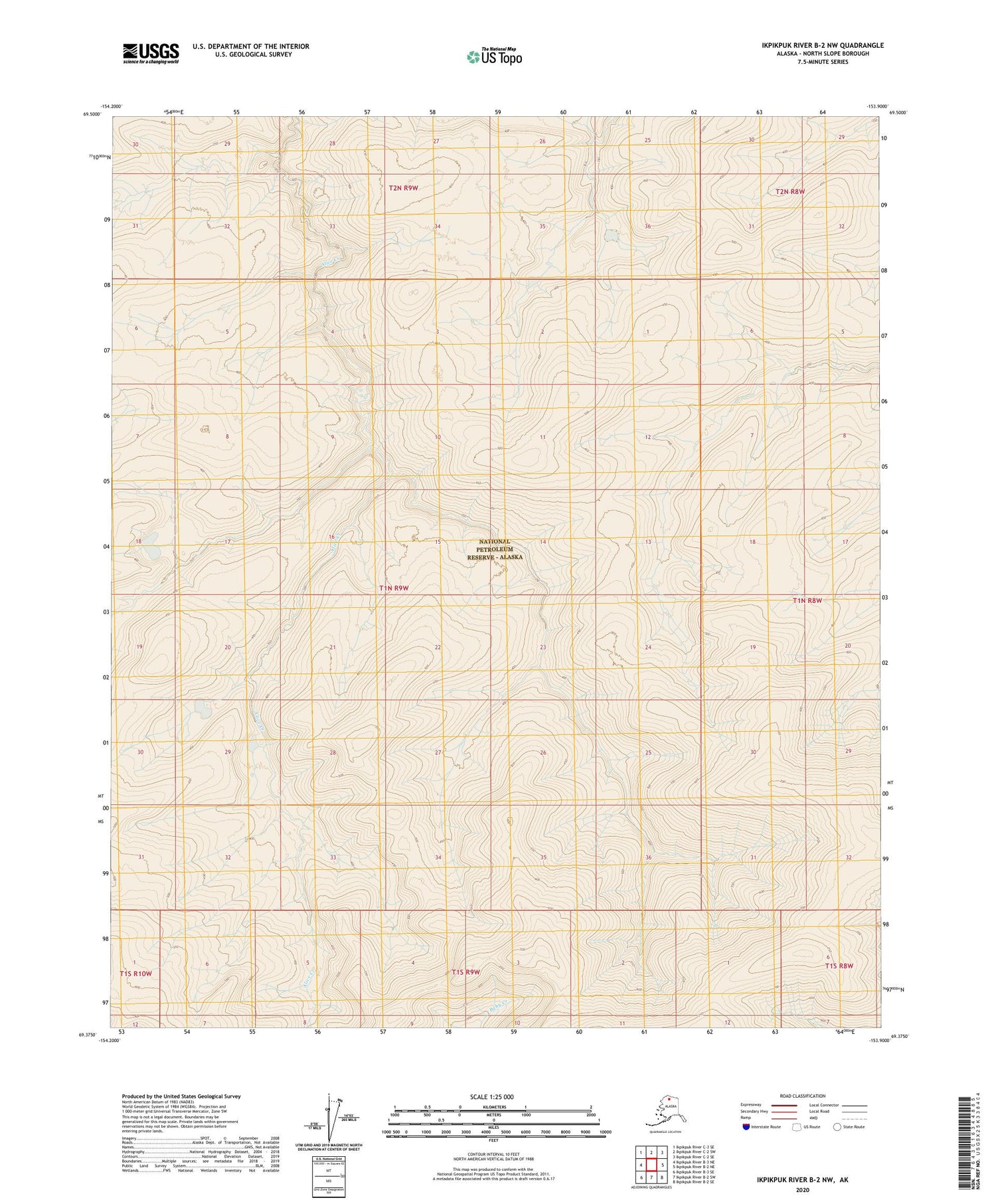 Ikpikpuk River B-2 NW Alaska US Topo Map Image