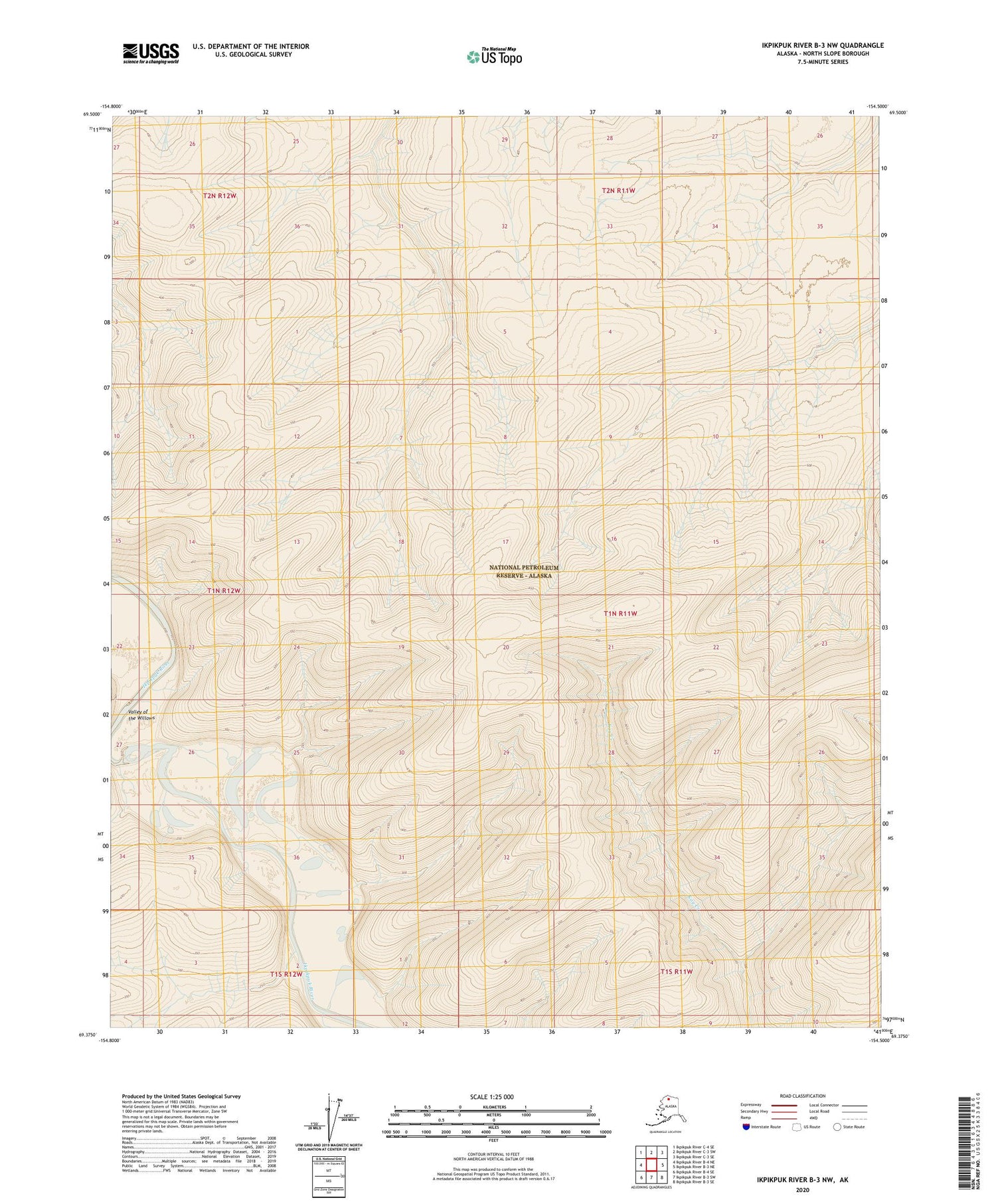 Ikpikpuk River B-3 NW Alaska US Topo Map Image