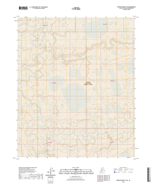 Ikpikpuk River C-2 NE Alaska US Topo Map Image