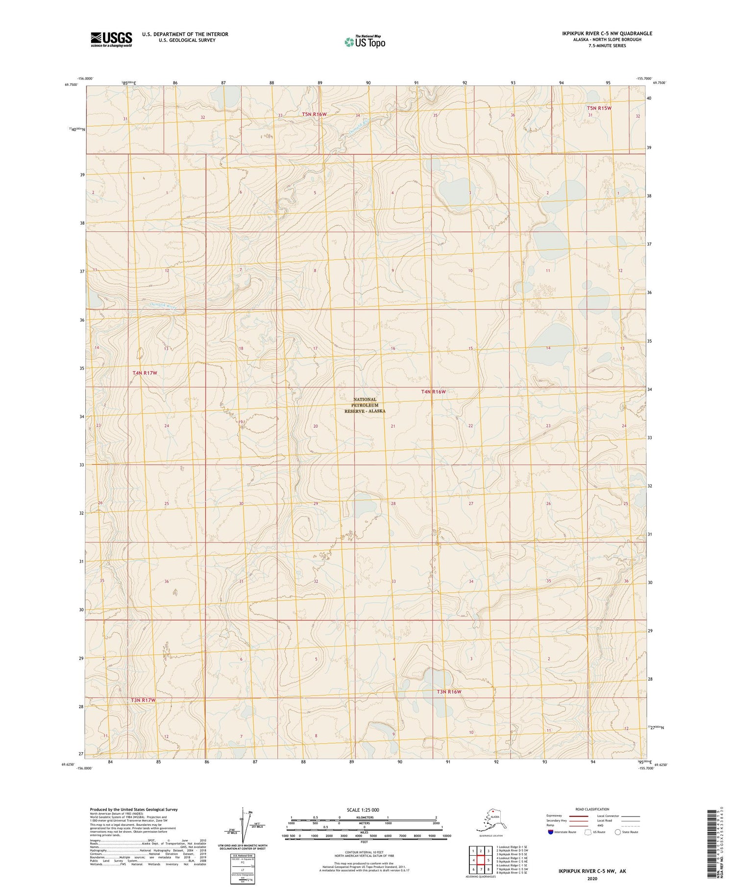 Ikpikpuk River C-5 NW Alaska US Topo Map Image
