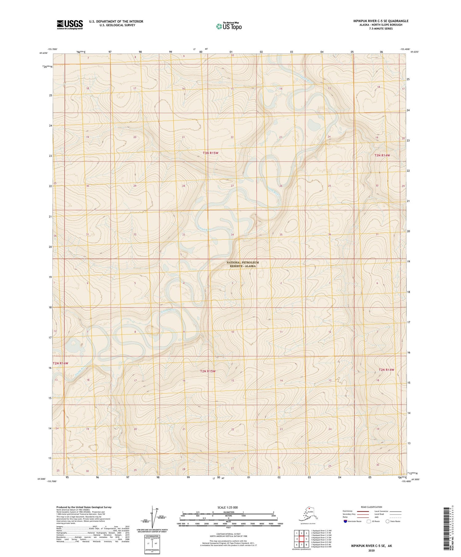 Ikpikpuk River C-5 SE Alaska US Topo Map Image