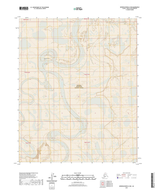 Ikpikpuk River D-3 NW Alaska US Topo Map Image