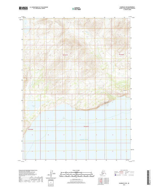 Iliamna B-3 NE Alaska US Topo Map Image