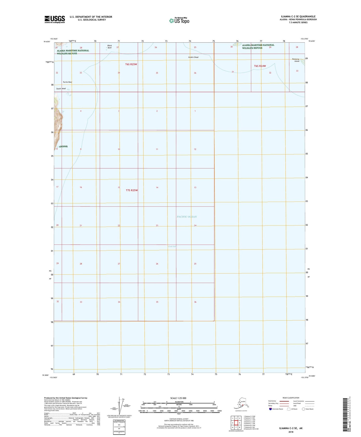 Iliamna C-2 SE Alaska US Topo Map Image