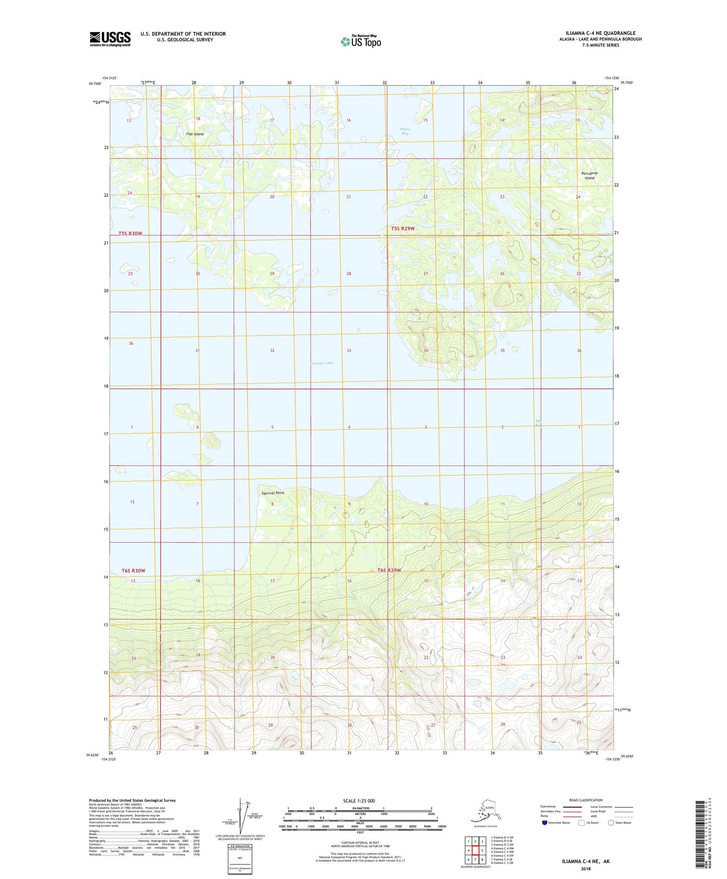 Iliamna C-4 NE Alaska US Topo Map Image