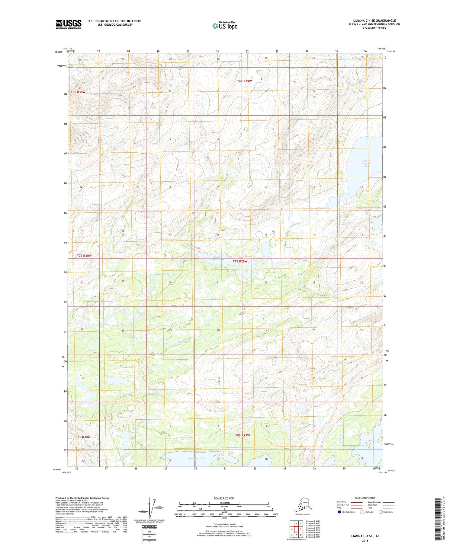 Iliamna C-4 SE Alaska US Topo Map Image