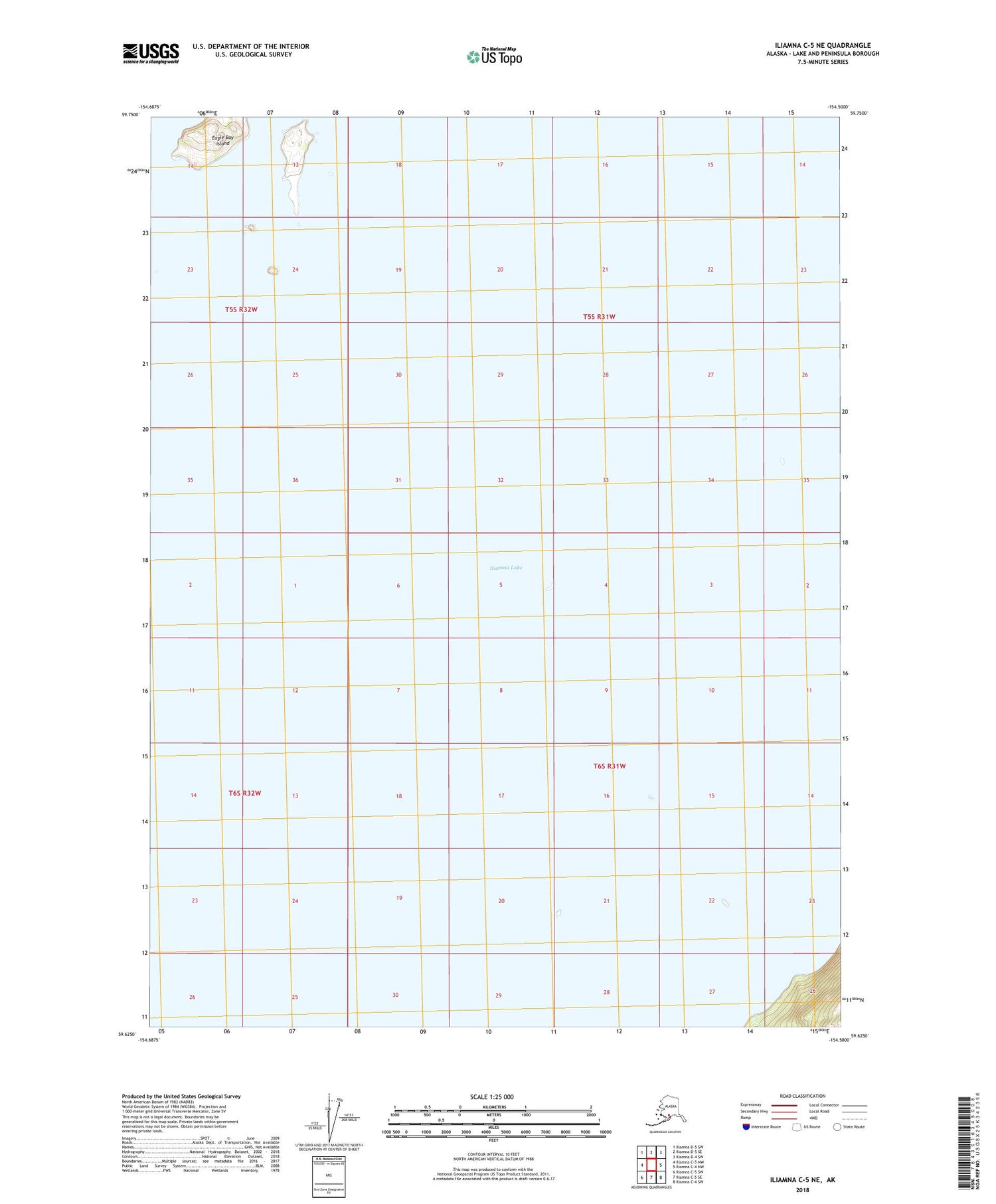 Iliamna C-5 NE Alaska US Topo Map Image