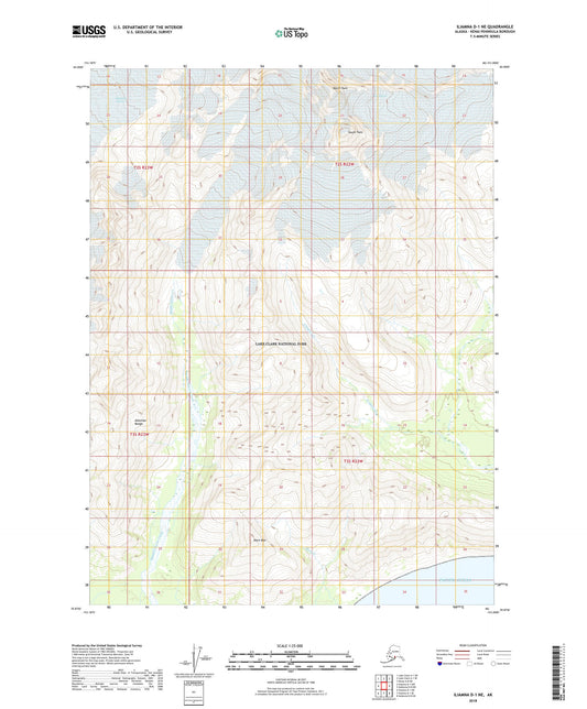 Iliamna D-1 NE Alaska US Topo Map Image