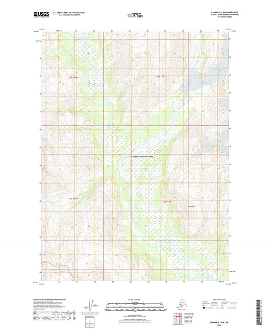 Iliamna D-1 NW Alaska US Topo Map Image