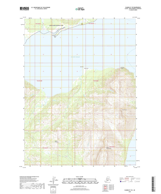 Iliamna D-1 SE Alaska US Topo Map Image