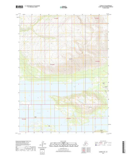 Iliamna D-4 SE Alaska US Topo Map Image