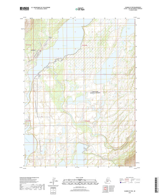 Iliamna D-5 NW Alaska US Topo Map Image