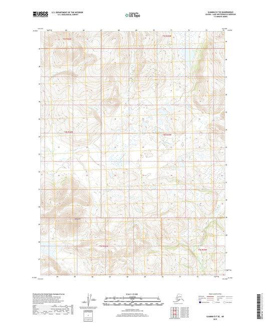 Iliamna D-7 SE Alaska US Topo Map Image